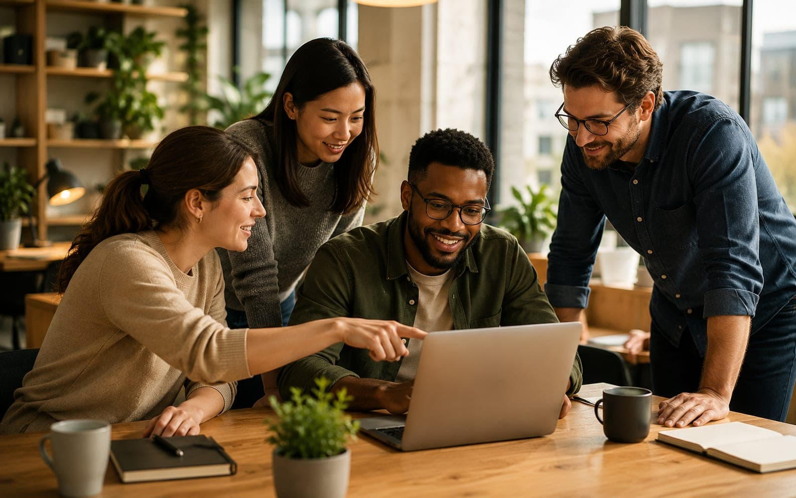 A team working confidently with its new system